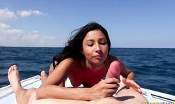 Toned young hottie Jade Jantzen is sucking a big cock with passion