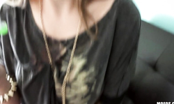 Hot young slut is revealing her massive boobies on the camera