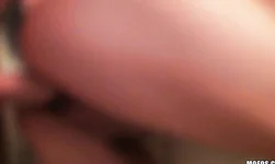 Perverted brunette is being fucked hard in her tight snatch