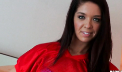 Completely innocent young brunette fucks in the ass