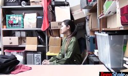 Petite asian teen thief fucked her way out of trouble