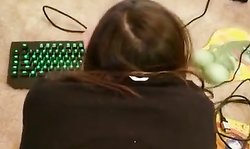 Gamer girl want my dick from behind while she is playing a game