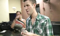 Money Talks sweet babe in blue dress Kenzie Bay has amazing body