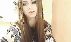 Girl with the eyes full of innocence is showing off her nice booty