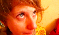 Sweet young abused girl is sucking a juicy hard pole in the bedroom