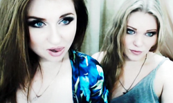 Two nice-looking young girls are playing with the nipples