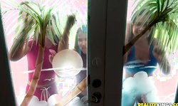 Stunning teens Rose Monroe, Kali Roses and Harmony Wonder suck so good