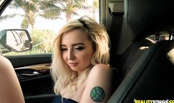 Sensual tattooed blonde Lexi Lore gives a gorgeous blowjob
