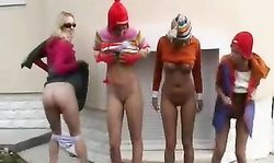 Amelie, Dafni, Dina and Jessika are showing their naked goods