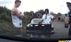 Brutal cop penetrates a slender slut in her small twat