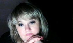 Fatty blonde mature demonstrates her huge boobies on the camera