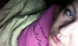 Sweet amateur girl is posing in the bedroom in the night scene