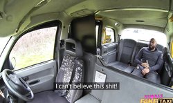 Big-tit blondie Female Fake Taxi Sasha Steele is sucking a fat black cock