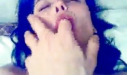 My long dick is filling out her little shaved pussy