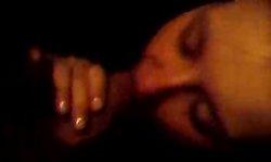 Beautiful amateur with an innocent face is sucking down on the knees