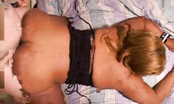 Impressive tanned woman is having an outstanding weekend