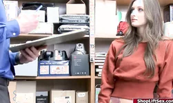 Sexy shoplifter fucks officer in order to avoid cops