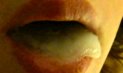 Dark-haired cutie is getting a truly giant mouthful!