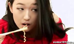 Lovely Korean hottie spreads her sexy legs for a new boyfriend