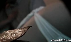 Sensual Korean hottie rides a big boner in the cowgirl pose