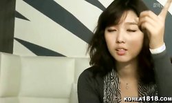 Real Korean model with long legs seduced by a young man