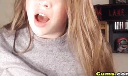 Blonde With Hairy Pussy Loves To Tease On Cam