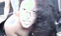 Curly-haired librarian Lisa Daniels is getting a nice lesson in the Bangbus