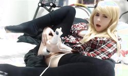 HighSchool Blonde Teen Plays With Pussy