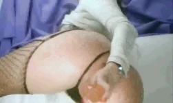 Slutty russian girl is undressing her black panties and playing with a dildo
