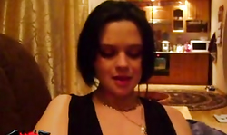 Astonishing brunette stretches her wide-opened vagina