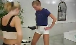 Perfect Blonde Sport Lesbians Girls Training