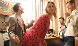 Sweet homemade group sex with a slim Russian beauty