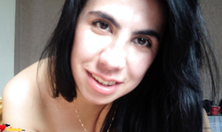 Black-haired Russian girl is sucking my dick like a pro