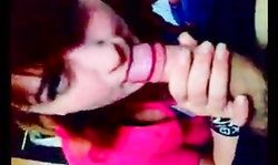 Russian babe is staying on the knees and sucking a dick