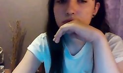 my horny stepsister fingers her hairy pussy