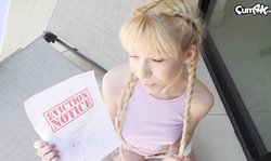 Pigtailed blonde Kenzie Reeves nicely sucks a pretty long dick