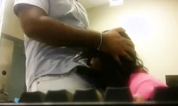 BJ and anal in bank office.