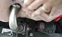 Italian girl fucks car hook