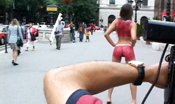 ALS Angels presents a sexy girl with an awesome bodypaint in public