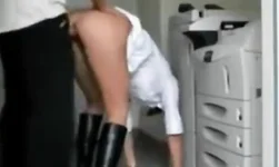 Amateur MILF ass fucked in office