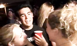 Laughing blonde is getting into an awesome College Fuck Fest