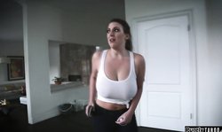 Busty maid finds sonofthehouse jerk off