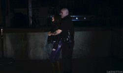 Girls Under Arrest: Cute teen Hannah Hays gets doggy style sex with policeman