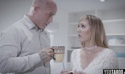 Office harrasment with a hot blonde MILF