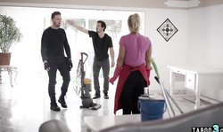 Terrified maid double teamed by burglars