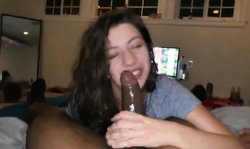 White step sister wanted to suck my BBC