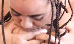 Cute ebony doll Celeste Star Boob Squad presents her naked melons