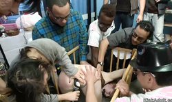 Blonde is rough anal banged in public