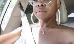 Black Seductress Showing Her breast