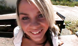 Slutty blonde ex gets stuffed outdoors in amateur POV porn